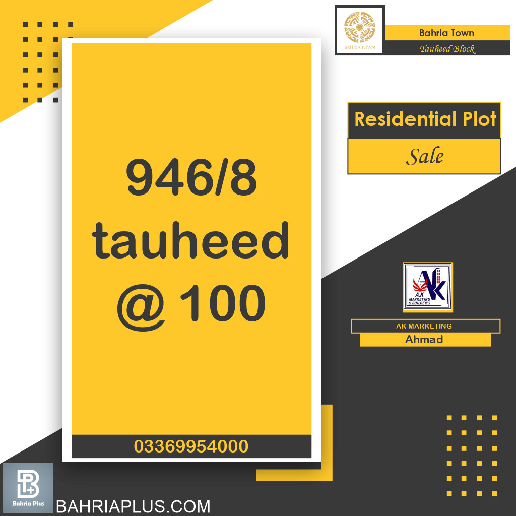 10 Marla Residential Plot for Sale in Sector F - Tauheed Block -  Bahria Town, Lahore - (BP-375180)