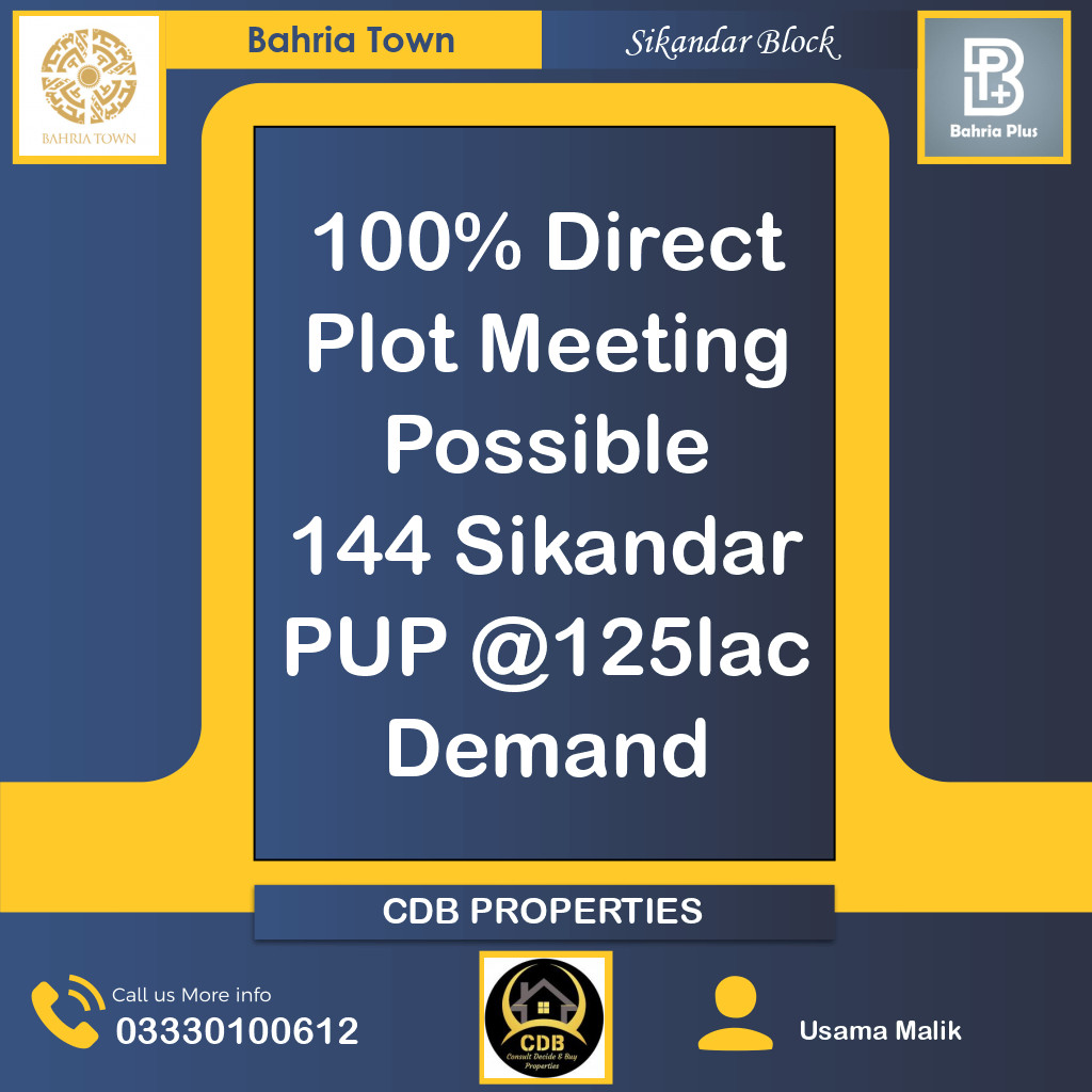 10 Marla Residential Plot for Sale in Sector F - Sikander Block -  Bahria Town, Lahore - (BP-375209)