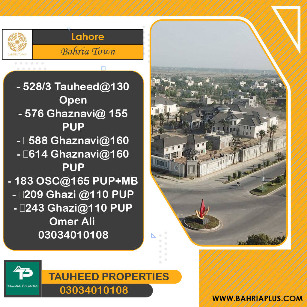 Residential Plot for Sale in Bahria Town, Lahore - (BP-375349)
