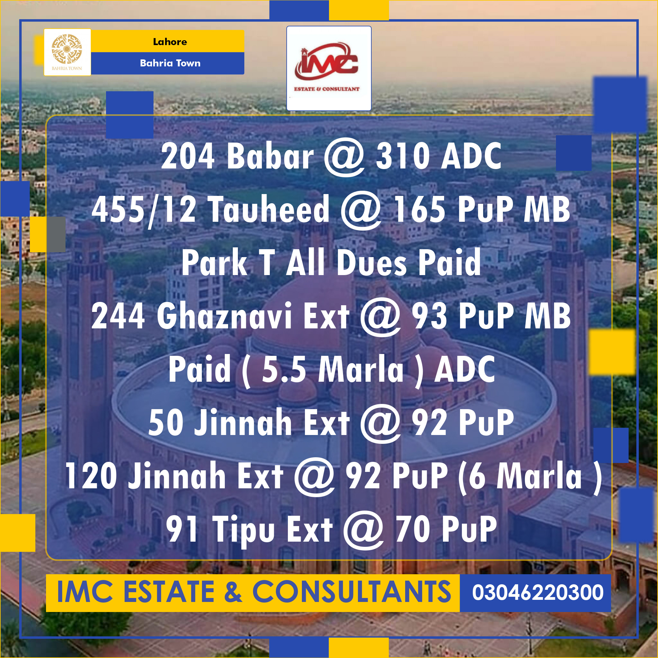 Residential Plot for Sale in Bahria Town, Lahore - (BP-375386)