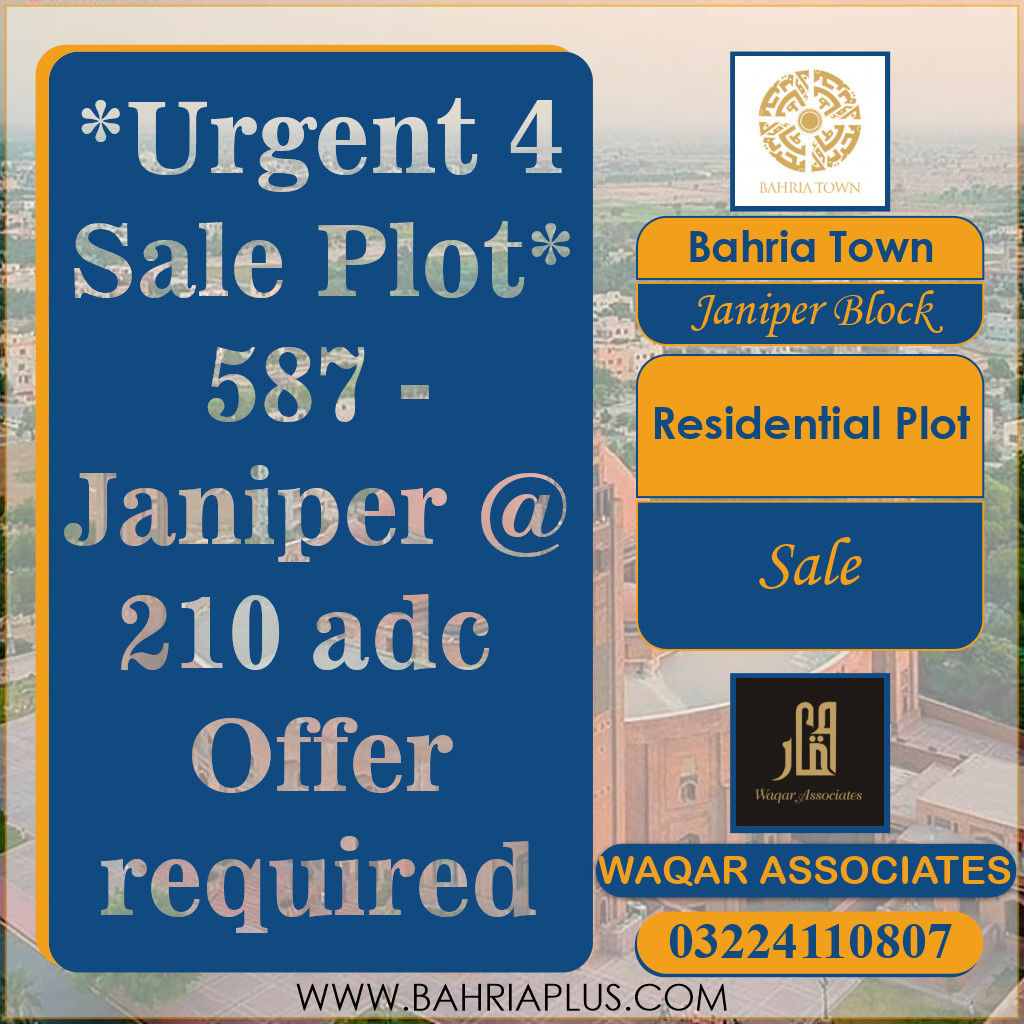 10 Marla Residential Plot for Sale in Sector C - Janiper Block -  Bahria Town, Lahore - (BP-375397)