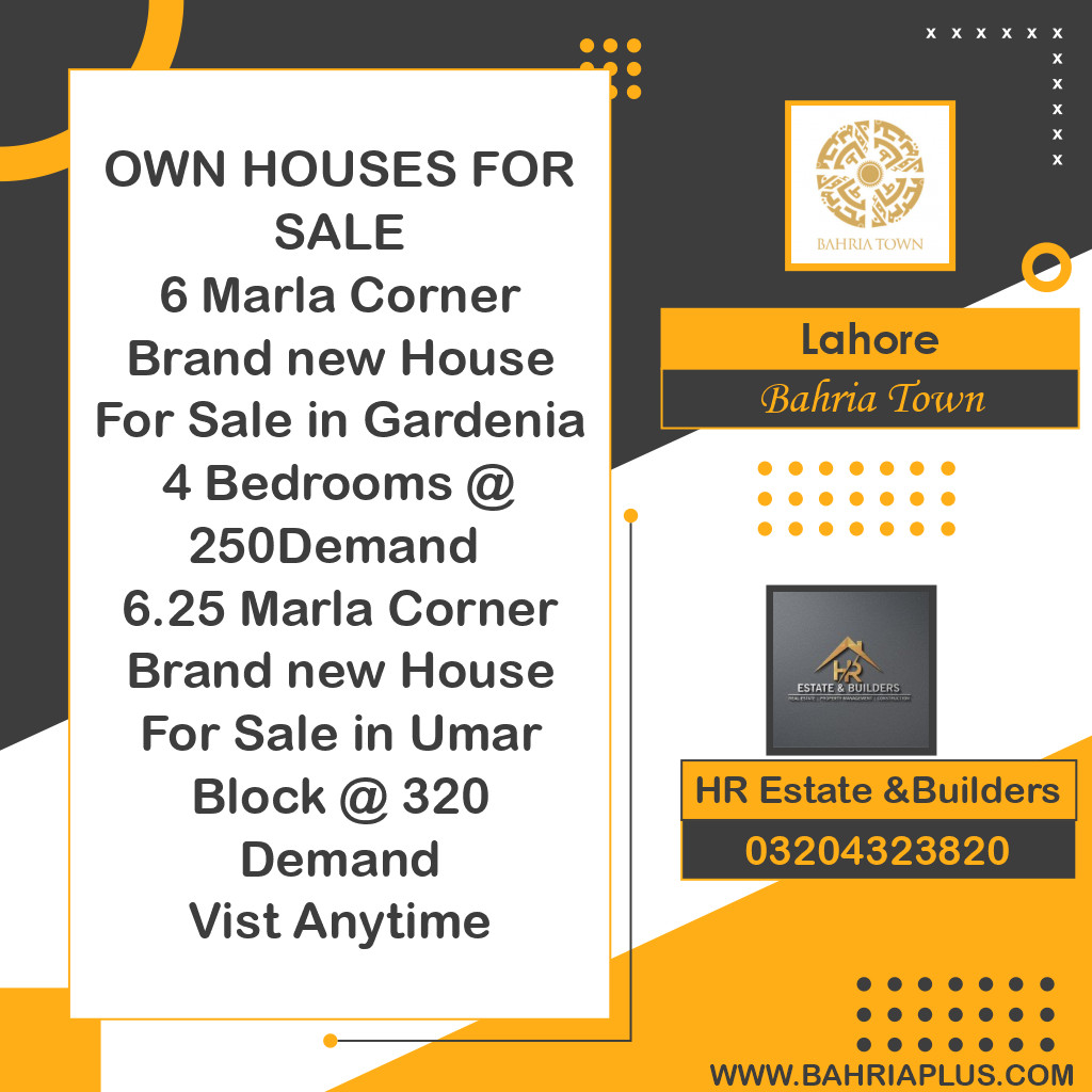 6 Marla Residential House for Sale in Bahria Town, Lahore - (BP-375510)