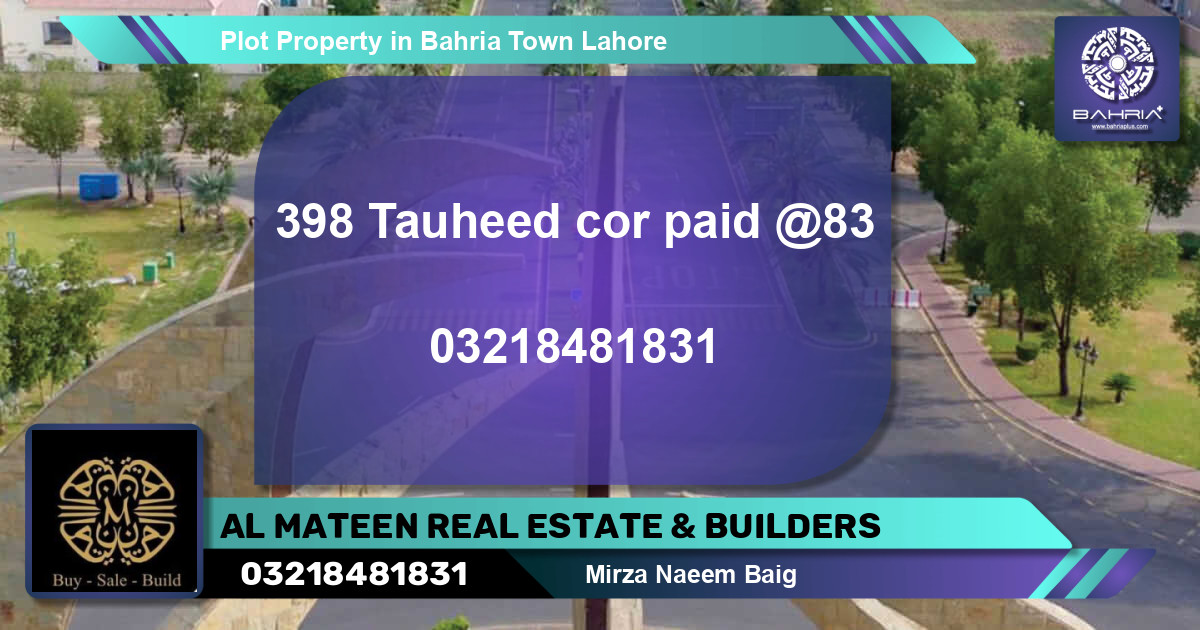 Residential Plot for Sale in Bahria Town, Lahore - (BP-37954)