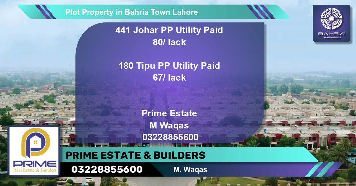 Residential Plot for Sale in Bahria Town, Lahore - (BP-37964)