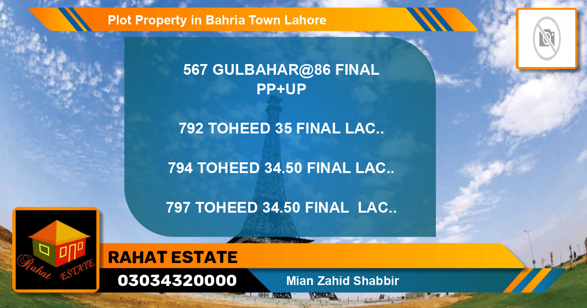Residential Plot for Sale in Bahria Town, Lahore - (BP-37968)