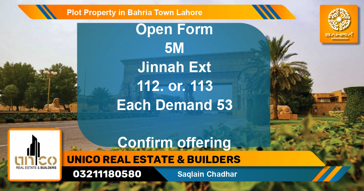 Residential Plot for Sale in Bahria Town, Lahore - (BP-37982)