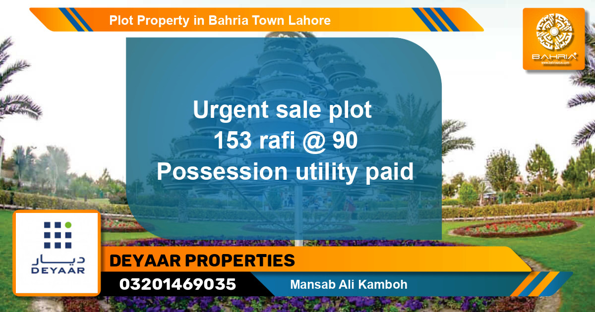 Residential Plot for Sale in Bahria Town, Lahore - (BP-38069)