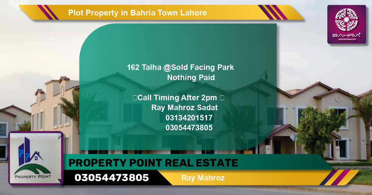 Residential Plot for Sale in Bahria Town, Lahore - (BP-38094)