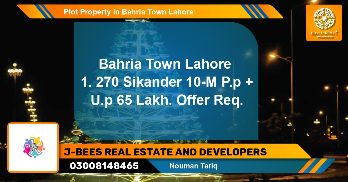 Residential Plot for Sale in Bahria Town, Lahore - (BP-38103)