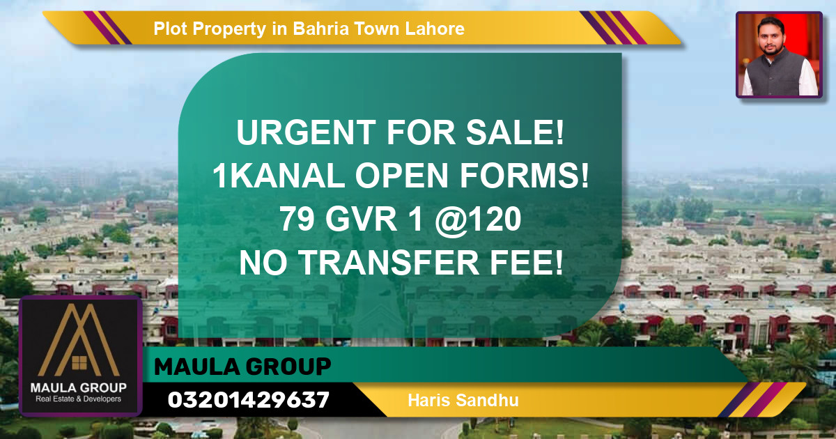 Residential Plot for Sale in Bahria Town, Lahore - (BP-38115)