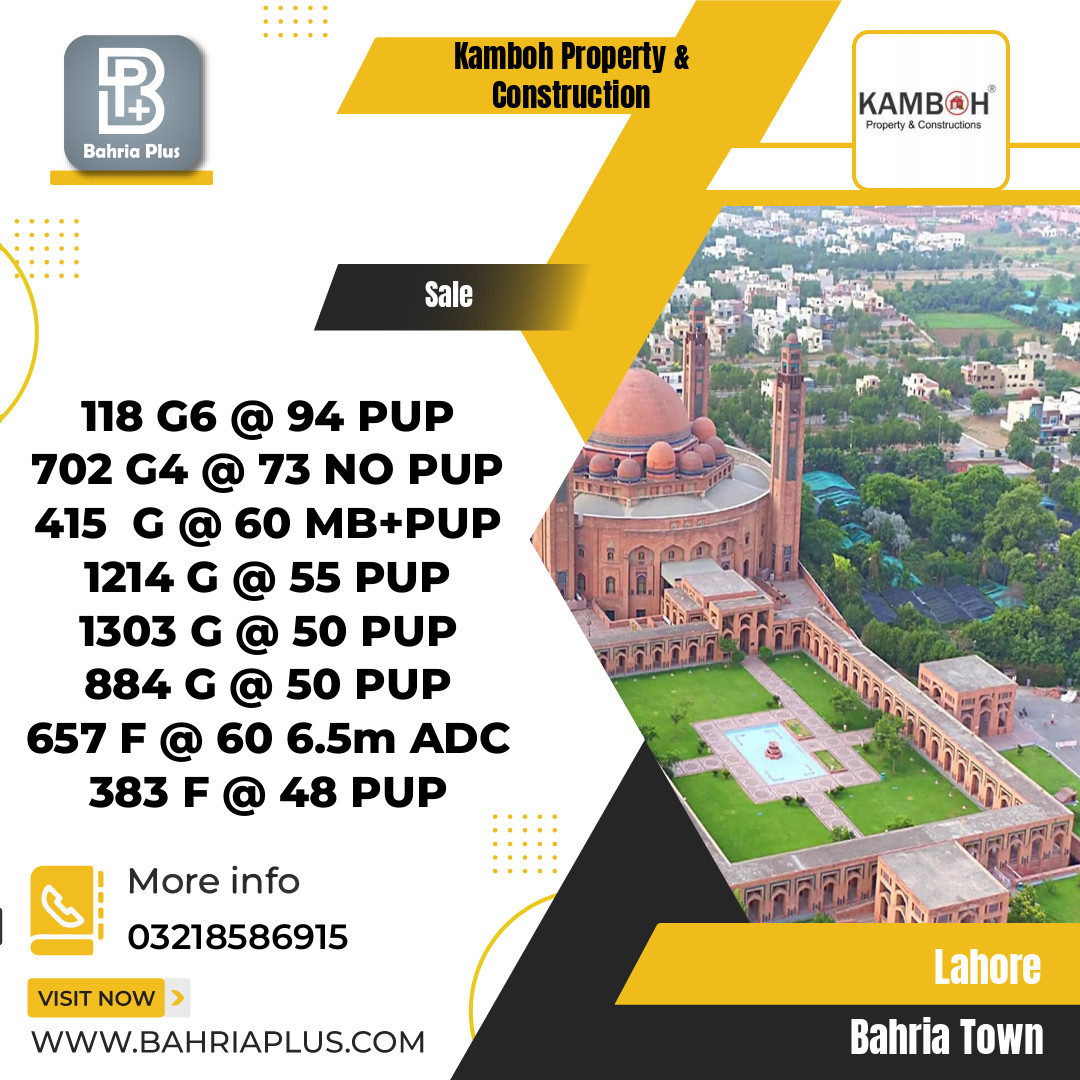 Residential Plot for Sale in Bahria Town, Lahore - (BP-383160)