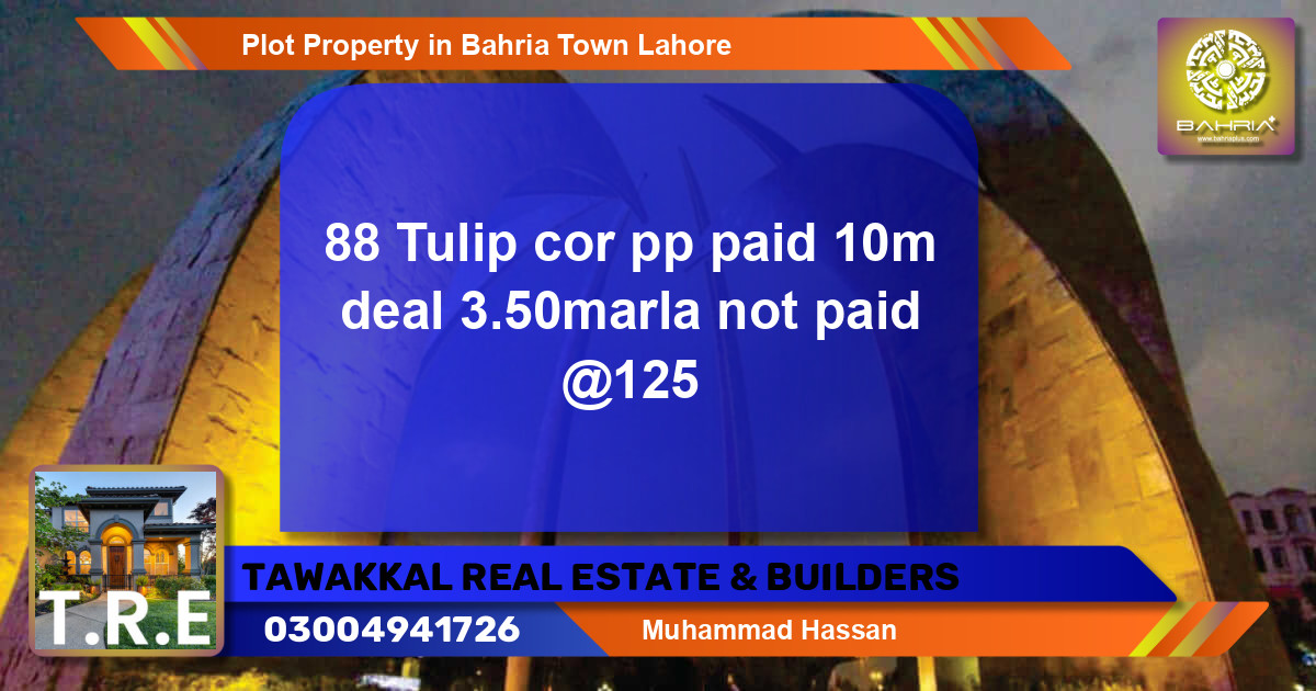 Residential Plot for Sale in Bahria Town, Lahore - (BP-38426)