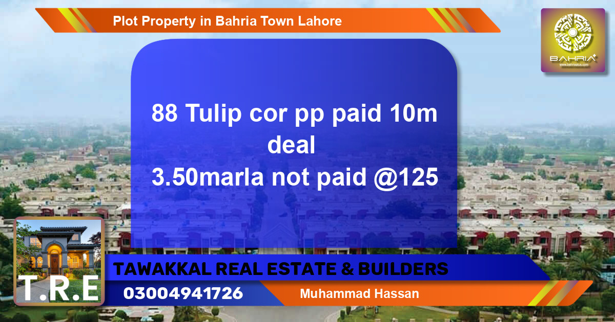 Residential Plot for Sale in Bahria Town, Lahore - (BP-38428)