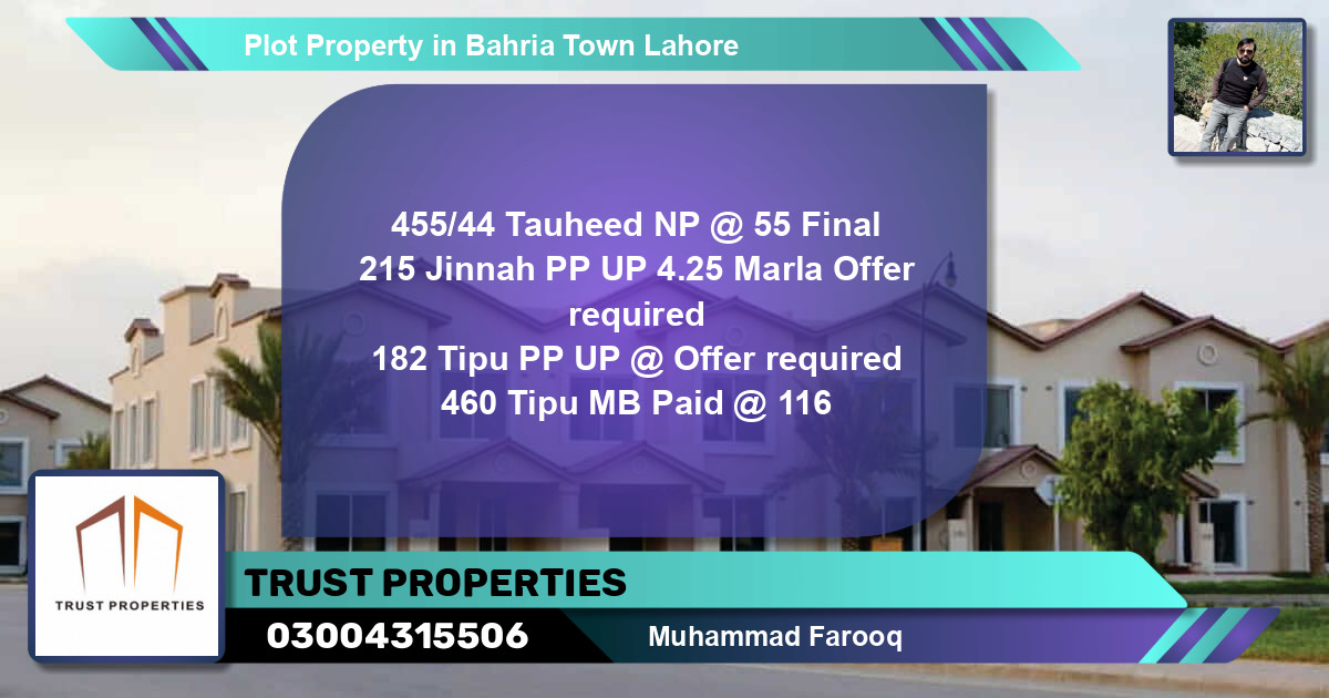 Residential Plot for Sale in Bahria Town, Lahore - (BP-38442)