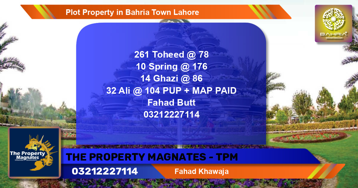 Residential Plot for Sale in Bahria Town, Lahore - (BP-38448)