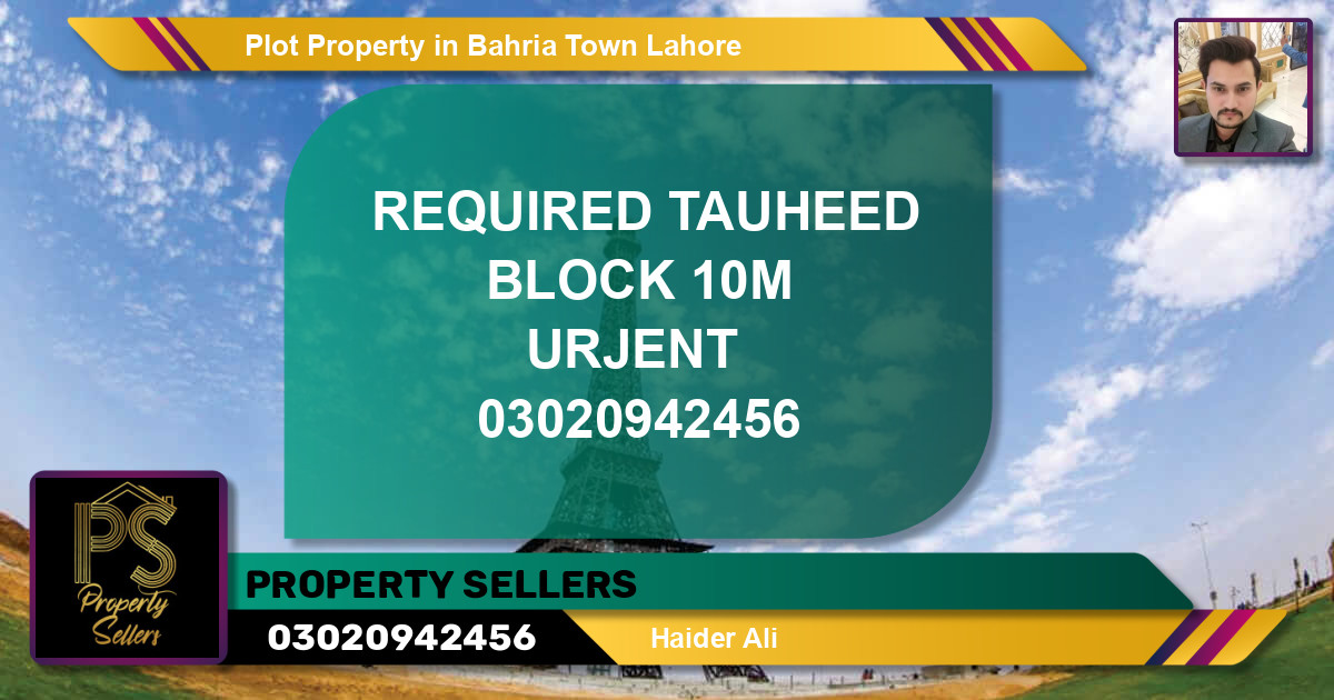 Residential Plot for Sale in Bahria Town, Lahore - (BP-38456)
