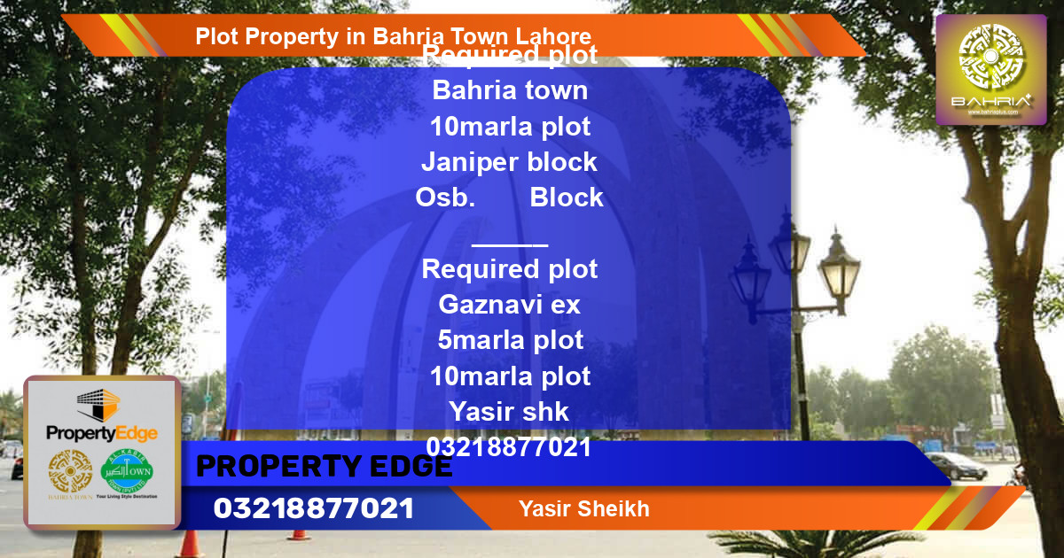 Residential Plot for Sale in Bahria Town, Lahore - (BP-38489)