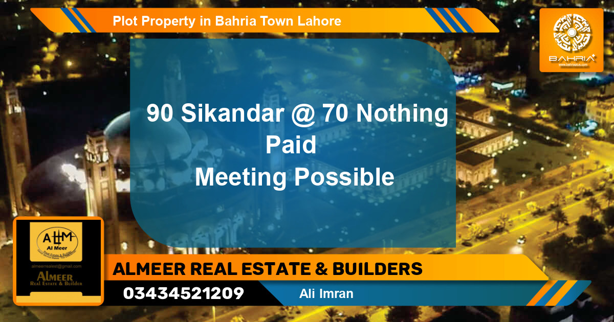 Residential Plot for Sale in Bahria Town, Lahore - (BP-38499)