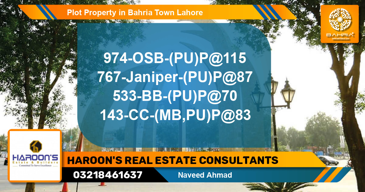 Residential Plot for Sale in Bahria Town, Lahore - (BP-38536)