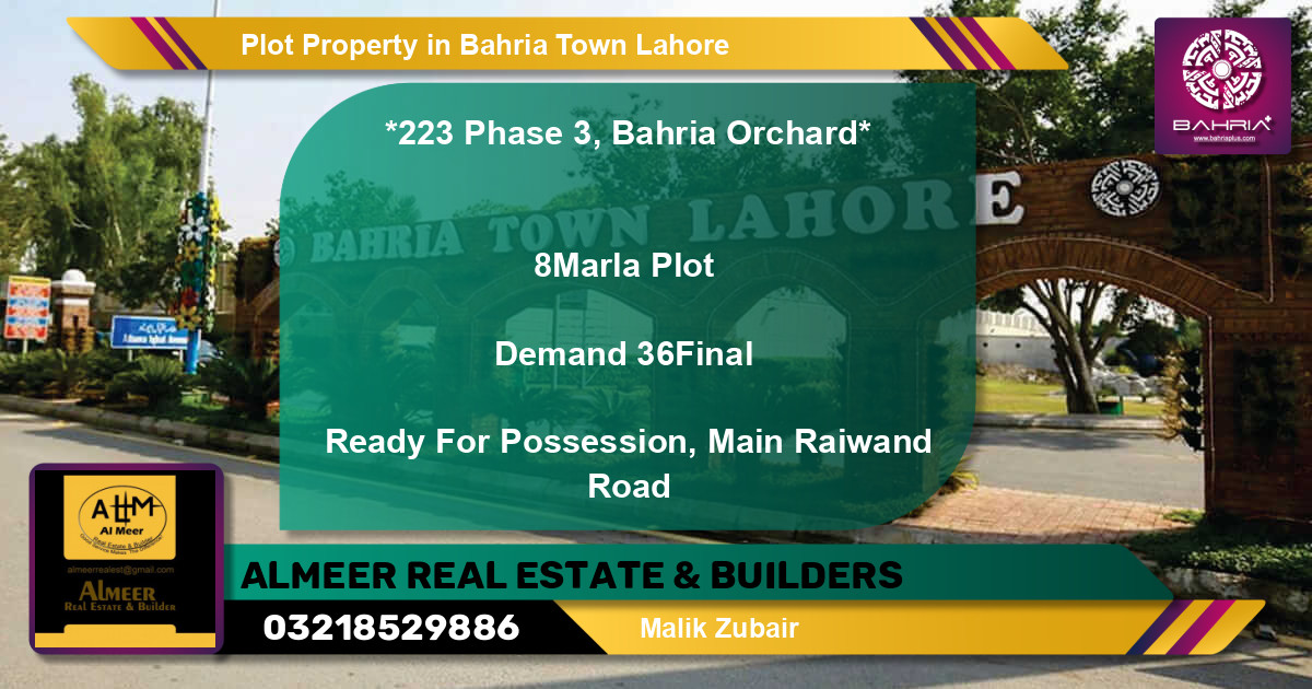 Residential Plot for Sale in Bahria Town, Lahore - (BP-38538)