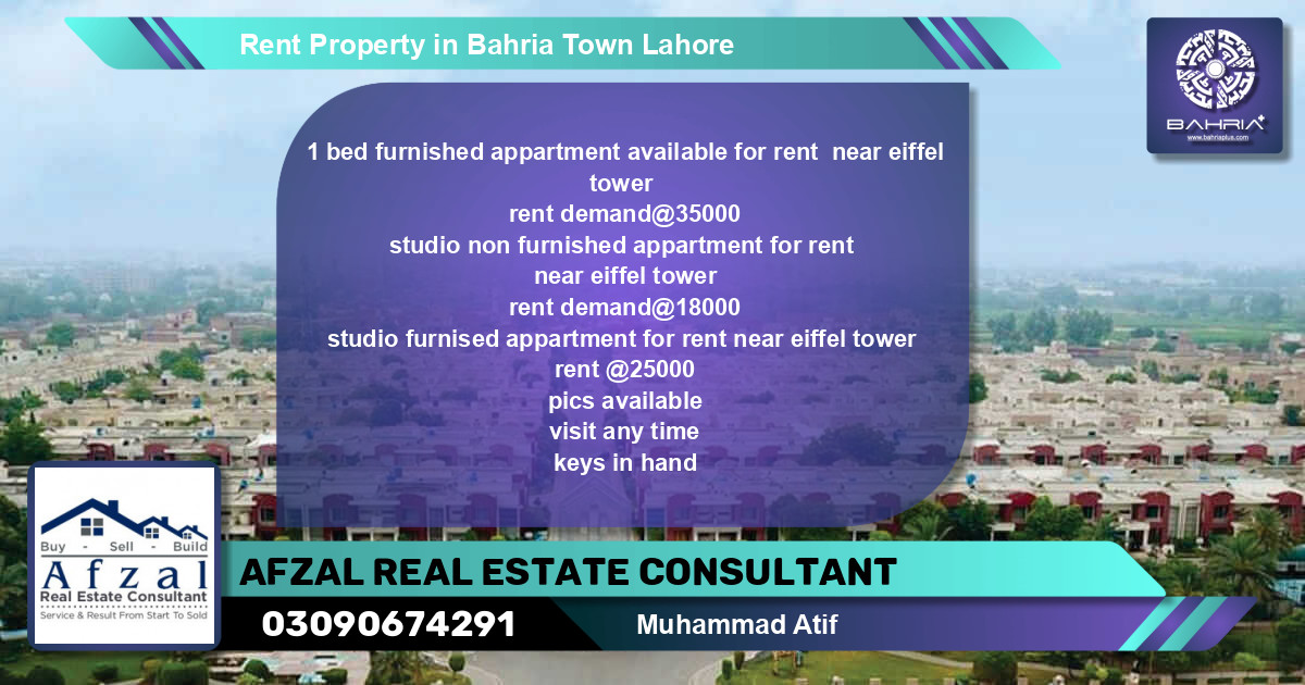 Residential Property for Rent in Bahria Town, Lahore - (BP-38539)