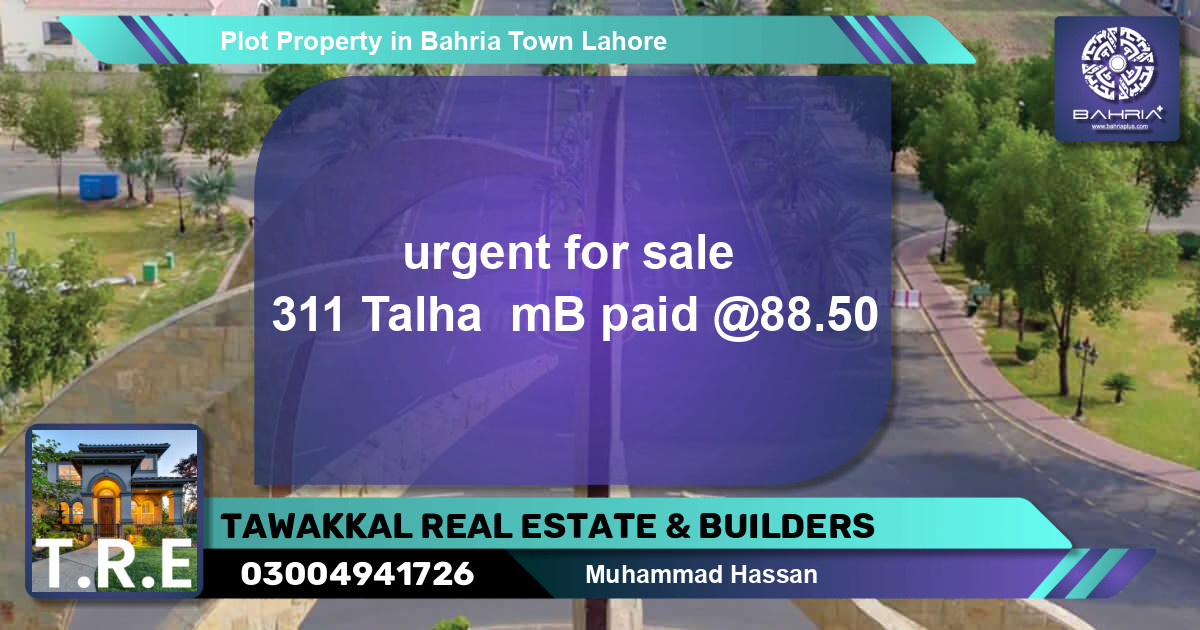 Residential Plot for Sale in Bahria Town, Lahore - (BP-38544)