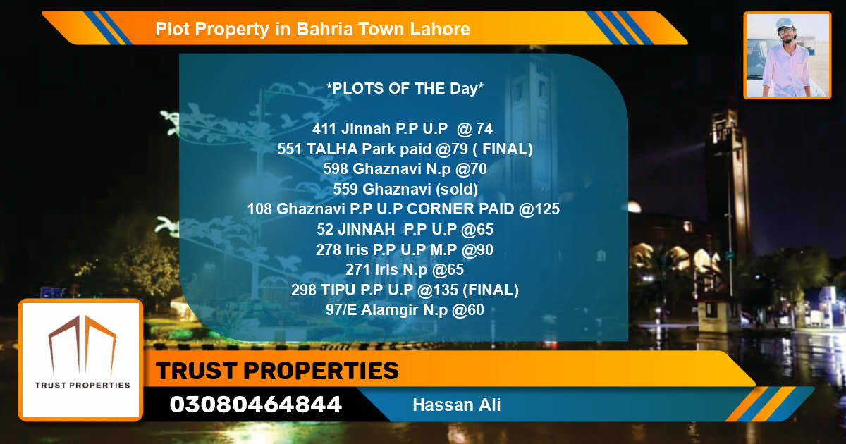 Residential Plot for Sale in Bahria Town, Lahore - (BP-38633)
