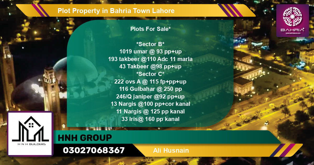 Residential Plot for Sale in Bahria Town, Lahore - (BP-38646)