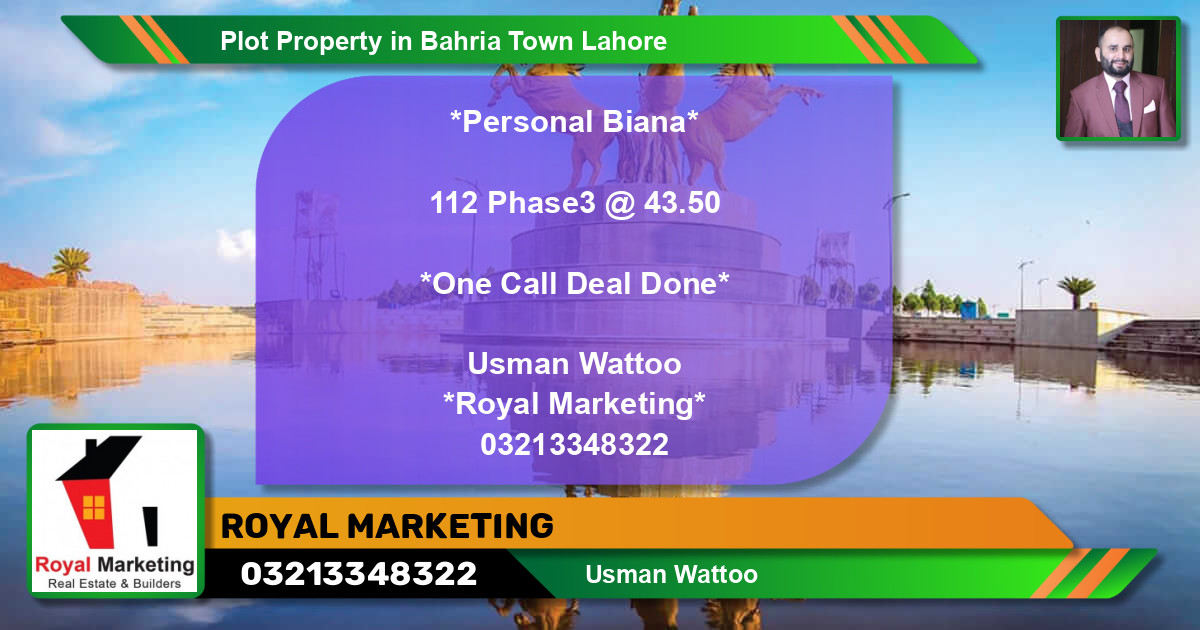 Residential Plot for Sale in Bahria Town, Lahore - (BP-38653)