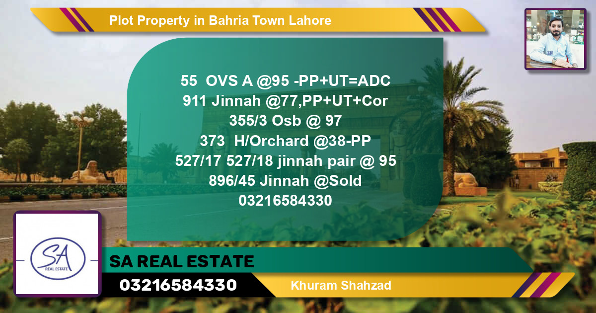 Residential Plot for Sale in Bahria Town, Lahore - (BP-38663)