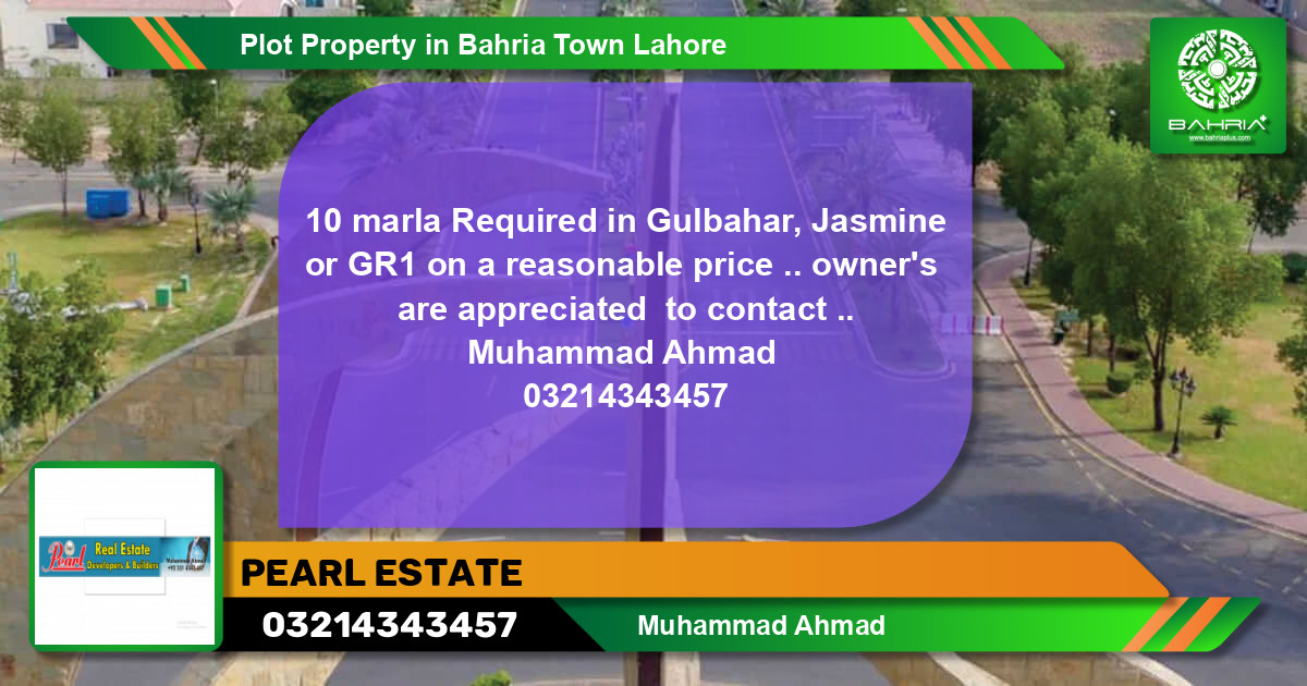 Residential Plot for Sale in Bahria Town, Lahore - (BP-38699)