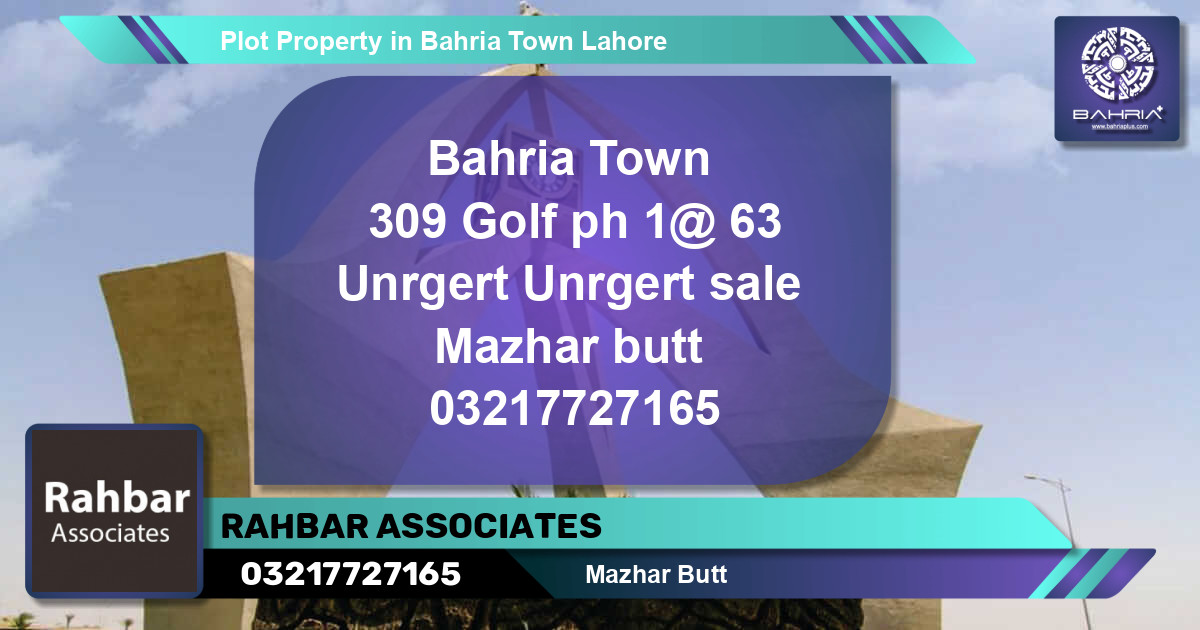 Residential Plot for Sale in Bahria Town, Lahore - (BP-38702)