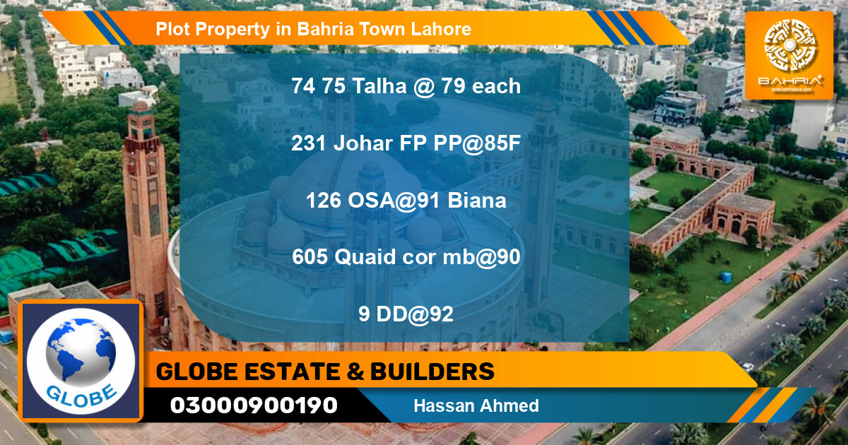 Residential Plot for Sale in Bahria Town, Lahore - (BP-38732)