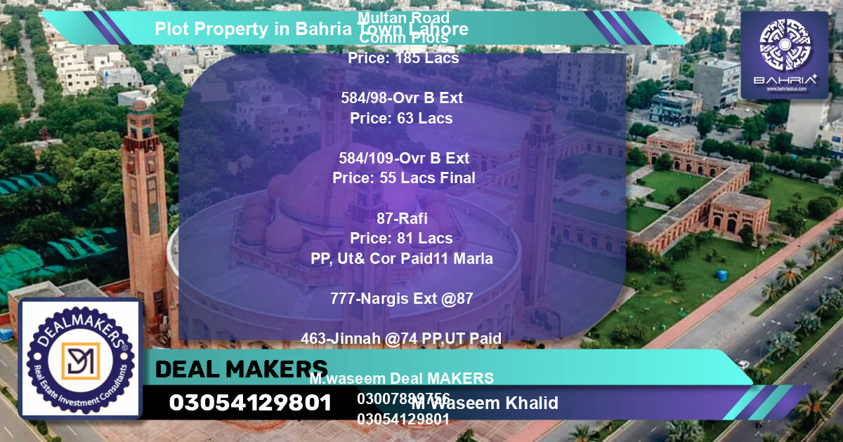 Residential Plot for Sale in Bahria Town, Lahore - (BP-38747)