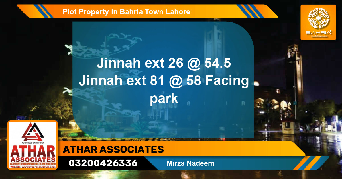 Residential Plot for Sale in Bahria Town, Lahore - (BP-38754)