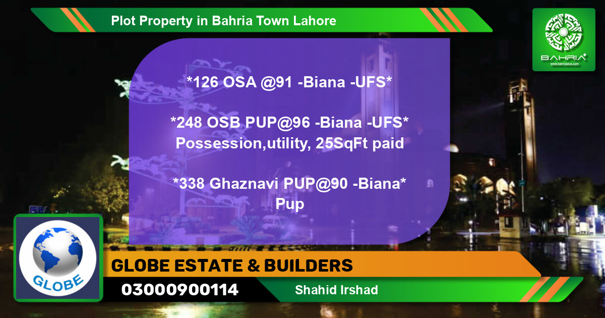 Residential Plot for Sale in Bahria Town, Lahore - (BP-38759)