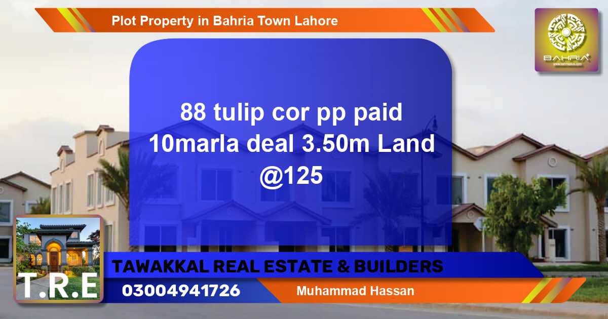 Residential Plot for Sale in Bahria Town, Lahore - (BP-38781)