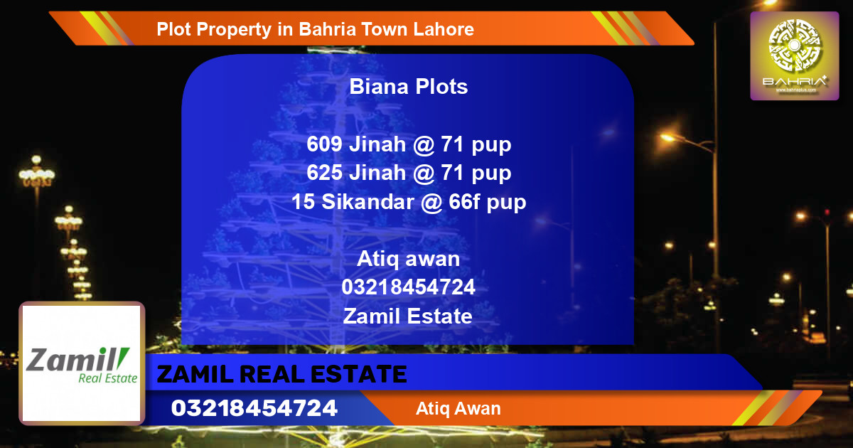 Residential Plot for Sale in Bahria Town, Lahore - (BP-38796)