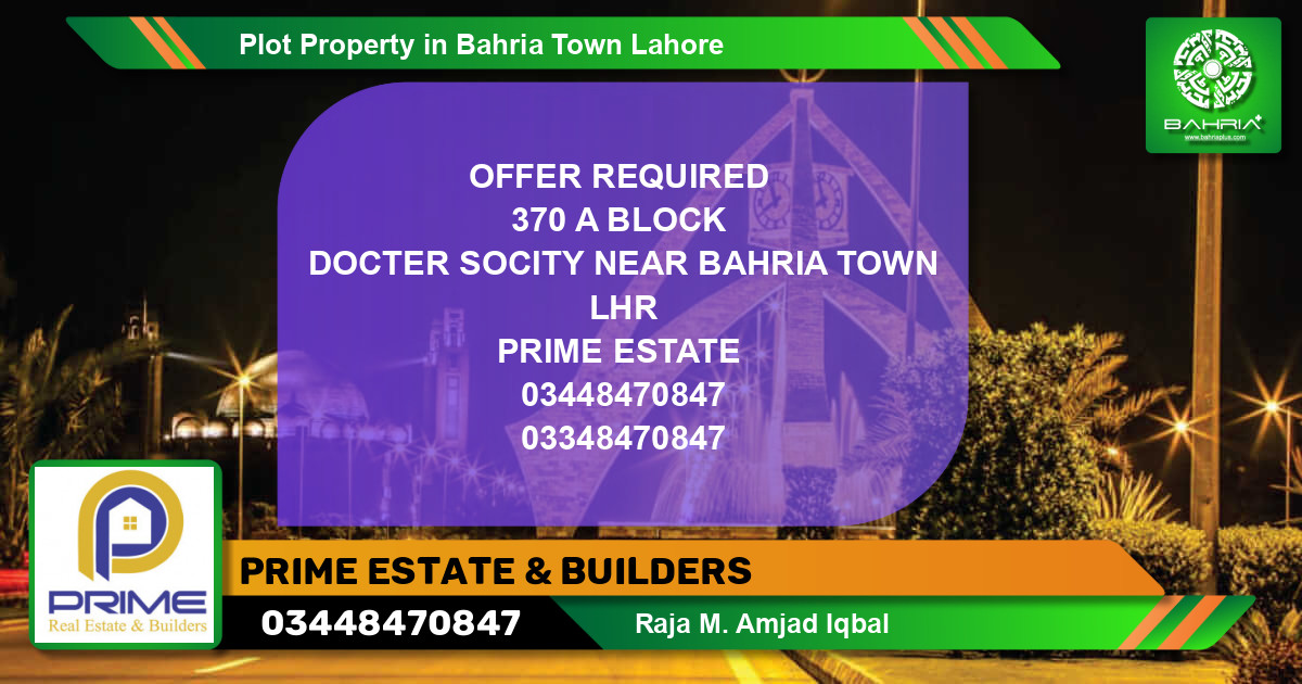 Residential Plot for Sale in Bahria Town, Lahore - (BP-38828)