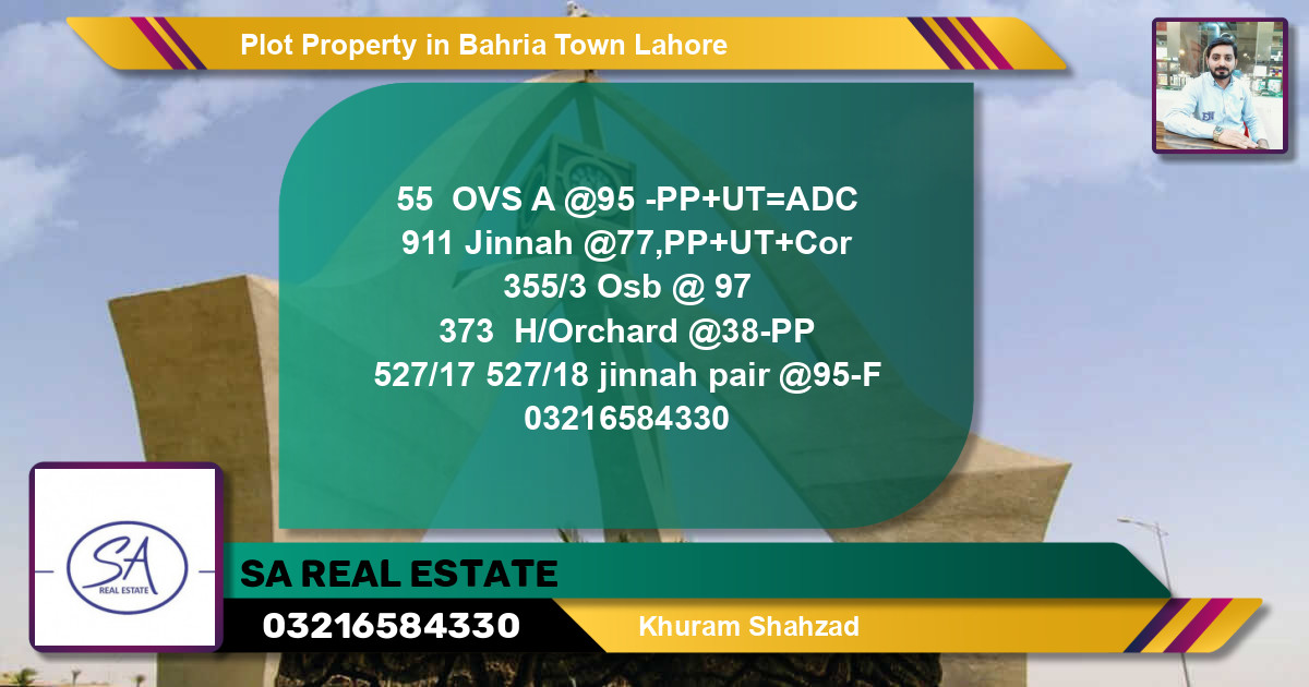 Residential Plot for Sale in Bahria Town, Lahore - (BP-38850)