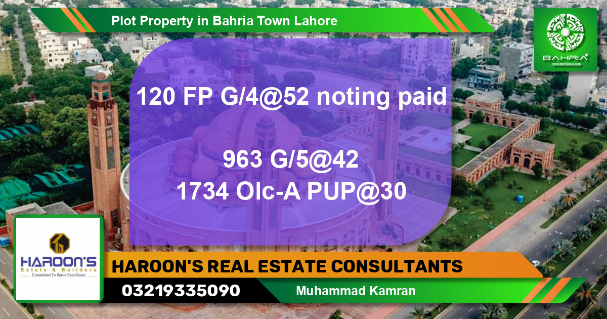 Residential Plot for Sale in Bahria Town, Lahore - (BP-38858)