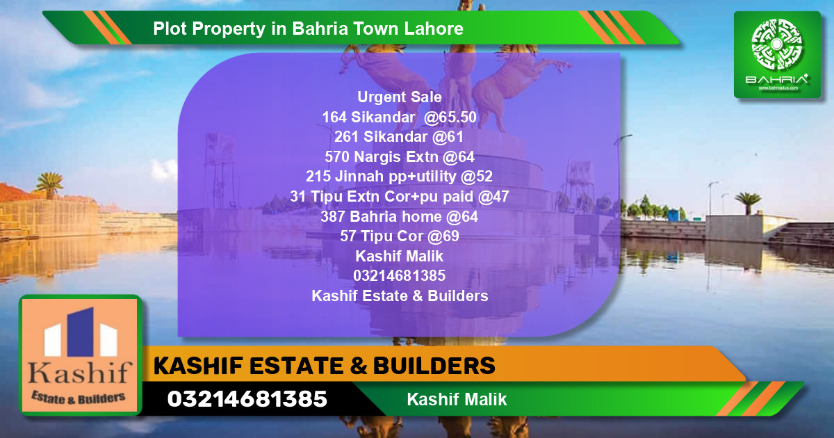 Residential Plot for Sale in Bahria Town, Lahore - (BP-38870)