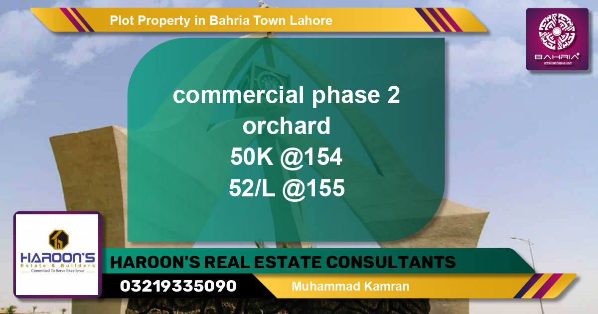 Commercial Plot for Sale in Bahria Town, Lahore - (BP-38877)