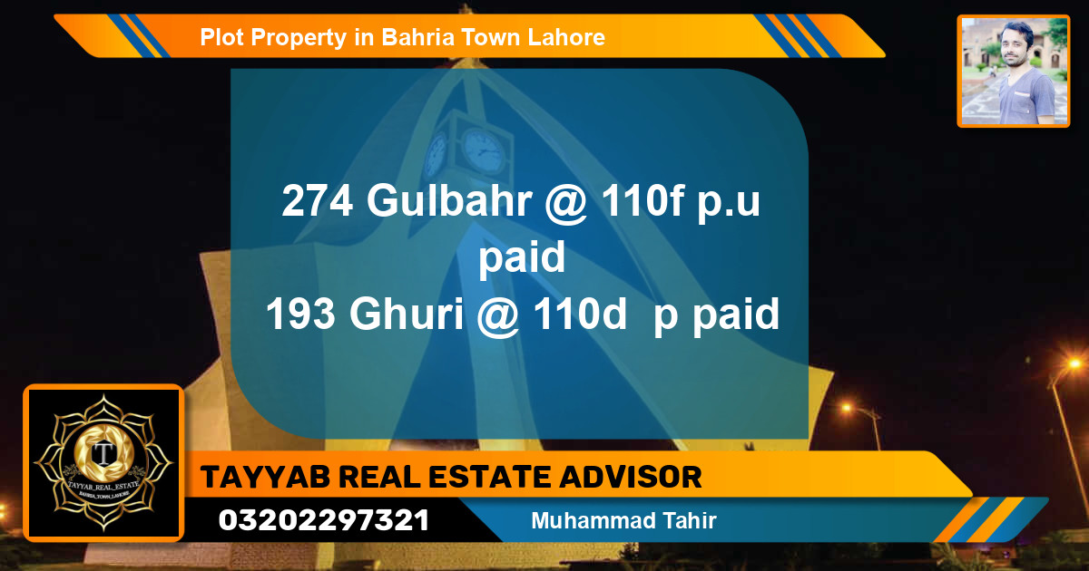 Residential Plot for Sale in Bahria Town, Lahore - (BP-38919)