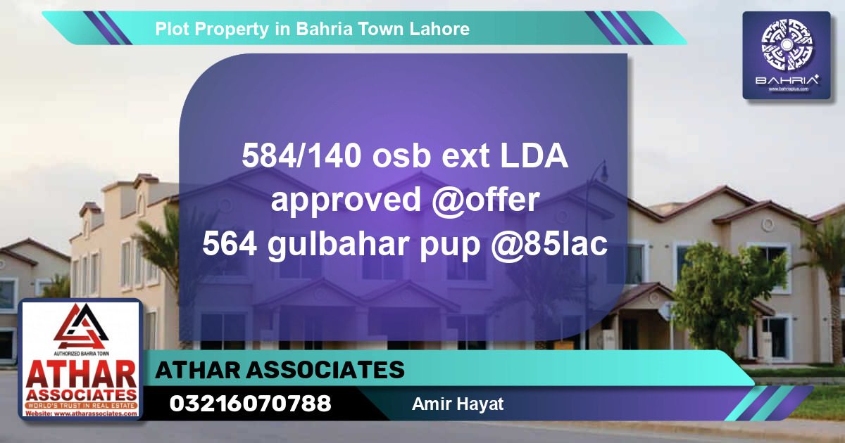 Residential Plot for Sale in Bahria Town, Lahore - (BP-38955)