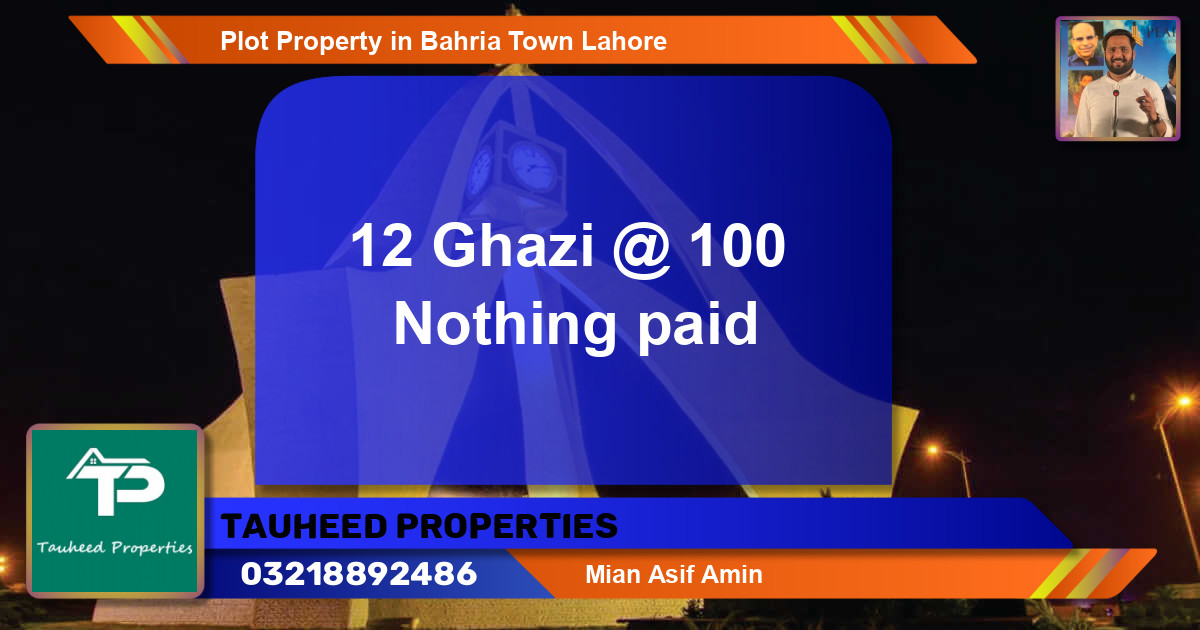 Residential Plot for Sale in Bahria Town, Lahore - (BP-38982)