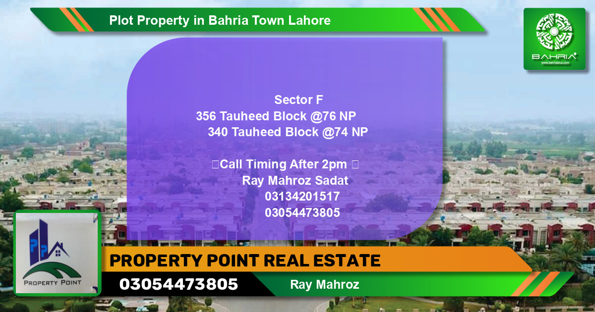 Residential Plot for Sale in Bahria Town, Lahore - (BP-38984)