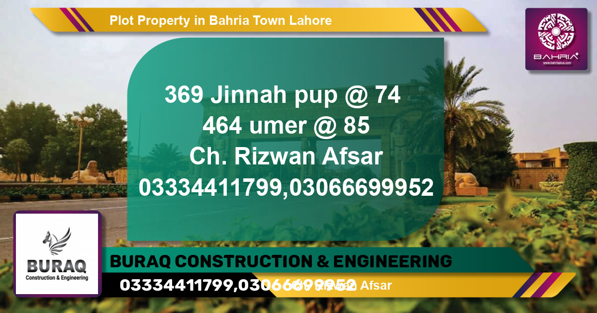 Residential Plot for Sale in Bahria Town, Lahore - (BP-39026)