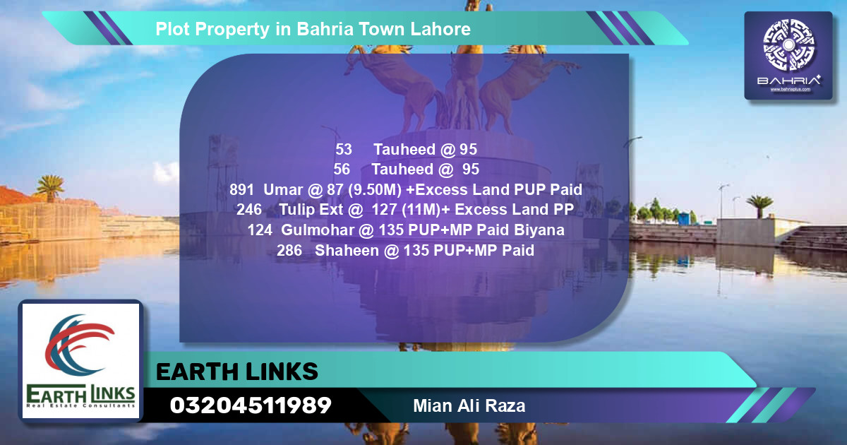 Residential Plot for Sale in Bahria Town, Lahore - (BP-39115)
