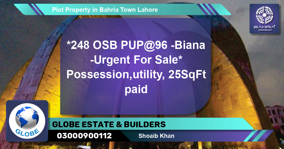 Residential Plot for Sale in Bahria Town, Lahore - (BP-39172)